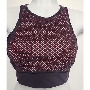 LULULEMON 4 Color Me Quick Sports Athletic Bra Black High Neck Cutouts Racerback